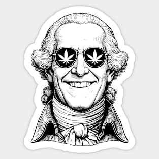 Weed George Washington Funny 4th Of July 420 Stoner Cannabis Sticker